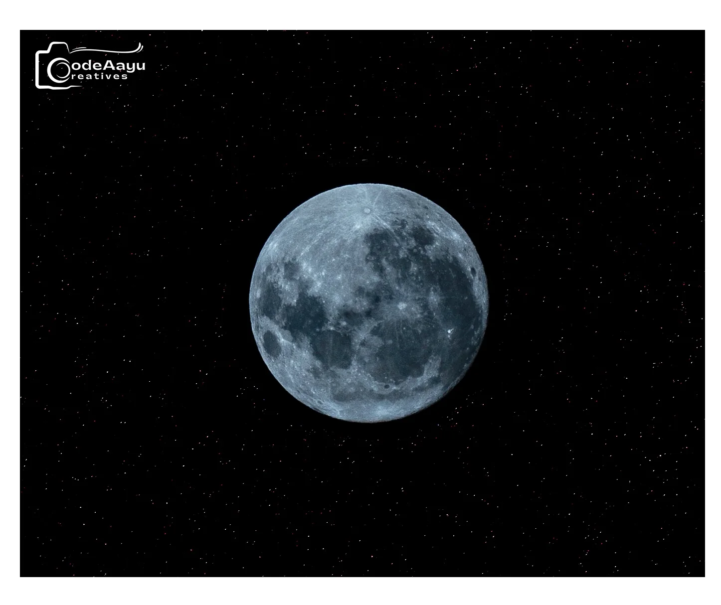 Cool blue full moon