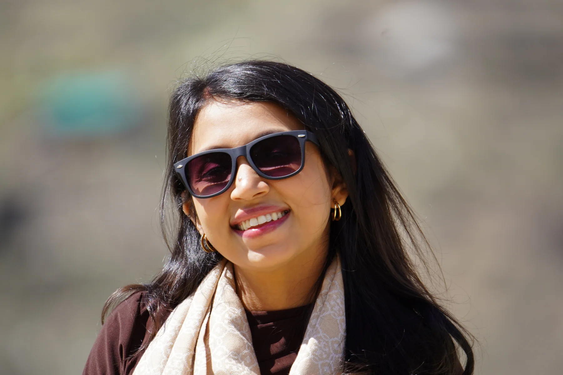 Ishita smiling in warm mountain light